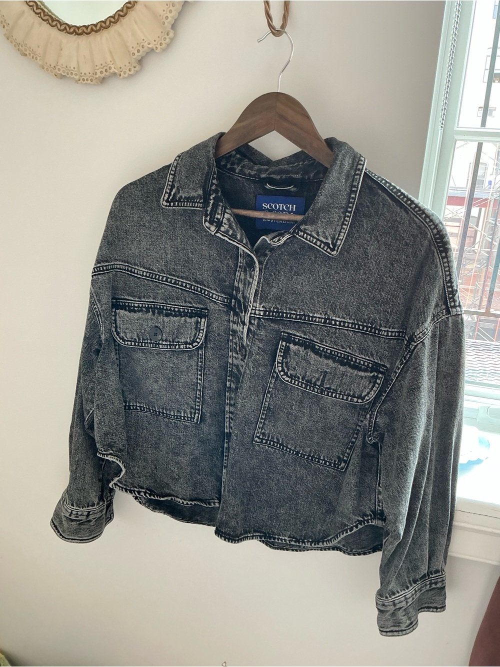 Scotch & Soda Black Washed Denim Jacket